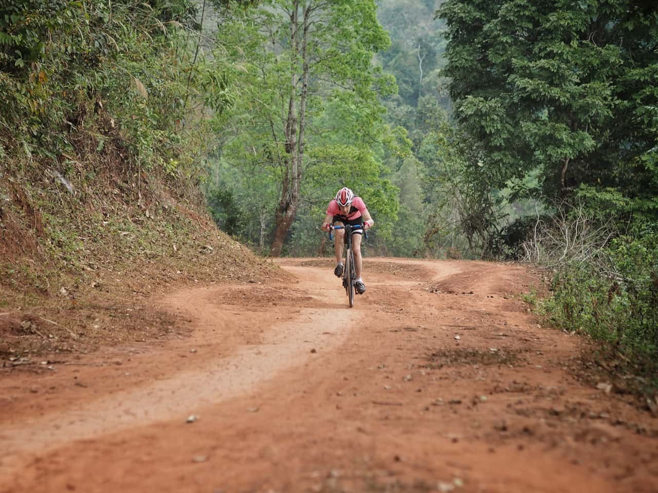 Cyclist on Vietnam's Ho Chi Minh Trail