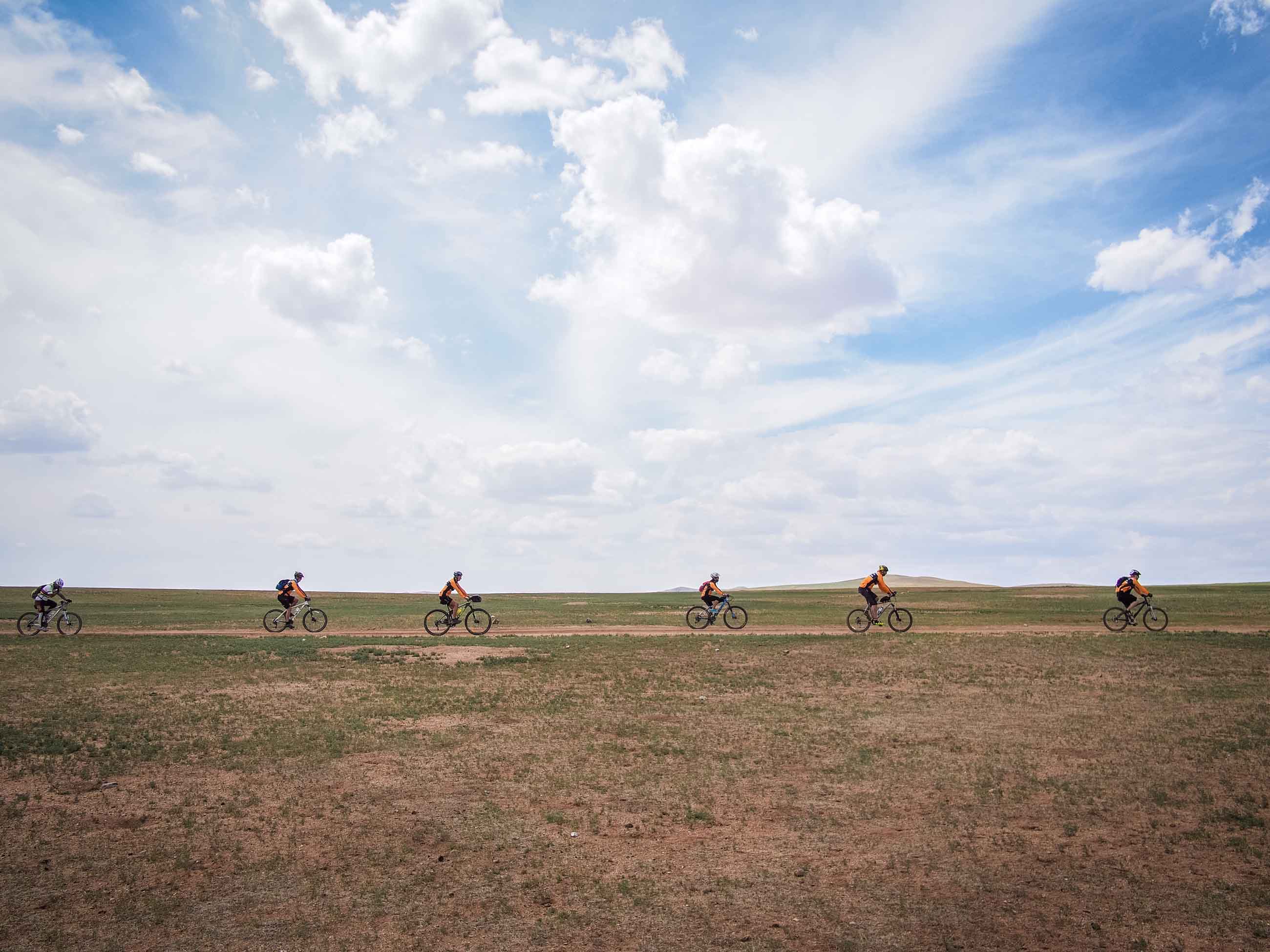 cyclists in Mongolia