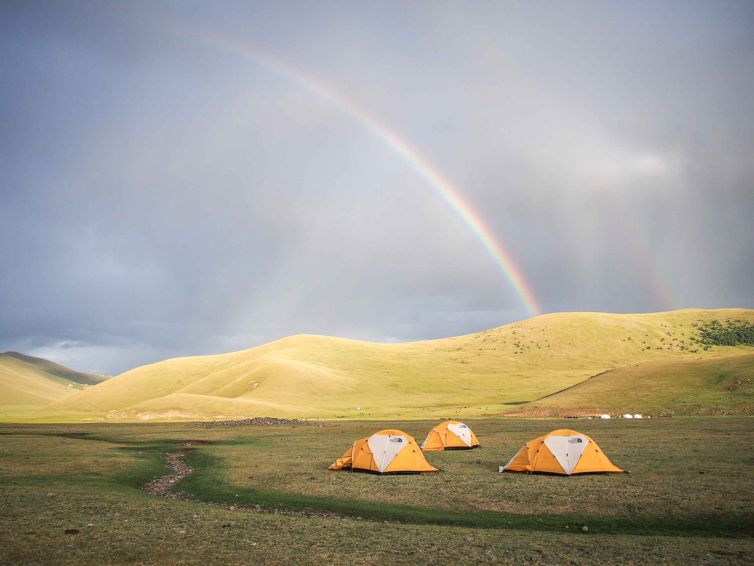 campsite for cyclists in Mongolia